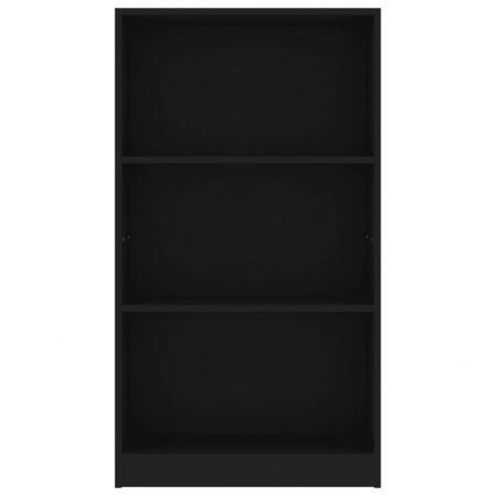Biblioteca cu 3 rafturi, negru, 60 x 24 x 108 cm
