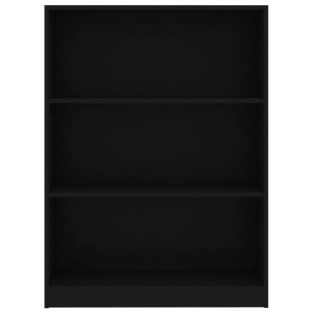 Bibliotecă, negru, 80 x 24 x 108 cm, PAL