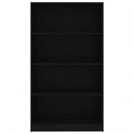 Bibliotecă cu 4 rafturi, negru, 80 x 24 x 142 cm, PAL
