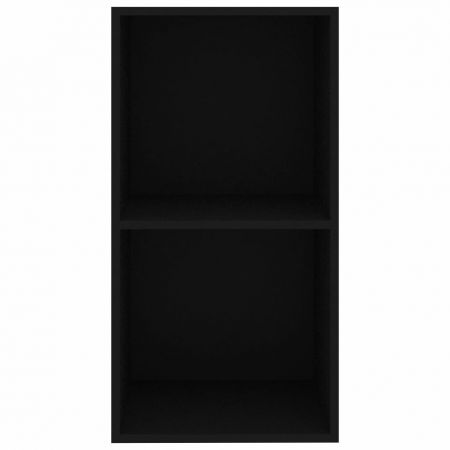 Bibliotecă cu 2 rafturi, negru, 40 x 30 x 76,5 cm, PAL