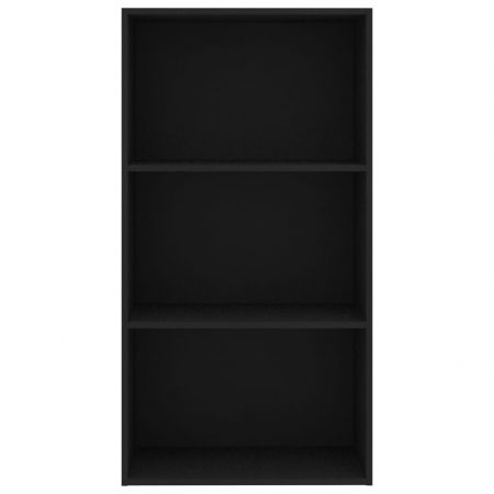 Bibliotecă cu 3 rafturi, negru, 60 x 30 x 114 cm, PAL