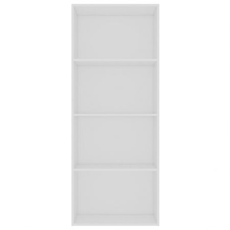 Bibliotecă cu 4 rafturi, alb, 60 x 30 x 151,5 cm, PAL