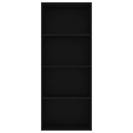 Bibliotecă cu 4 rafturi, negru, 60 x 30 x 151,5 cm, PAL
