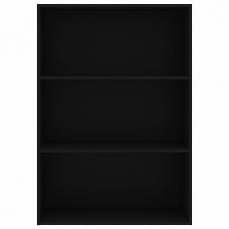 Bibliotecă cu 3 rafturi, negru, 80 x 30 x 114 cm, PAL