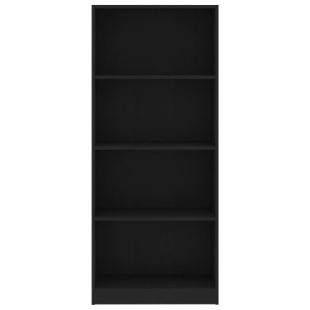 Biblioteca cu 4 rafturi, negru, 60 x 24 x 142 cm