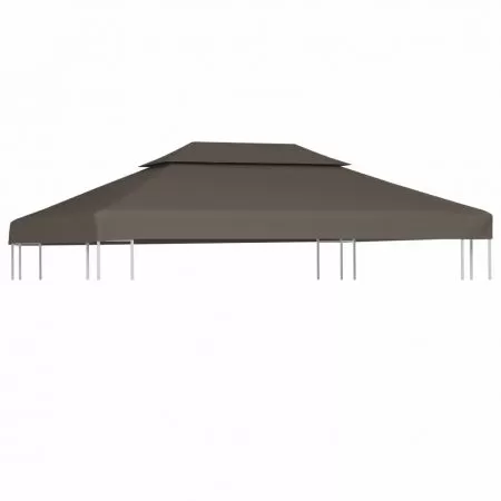  Acoperiș de pavilion, 2 niveluri, gri taupe, 4x3 m, 310 g/m²