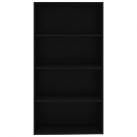 Bibliotecă cu 4 rafturi, negru, 80 x 30 x 151,5 cm, PAL