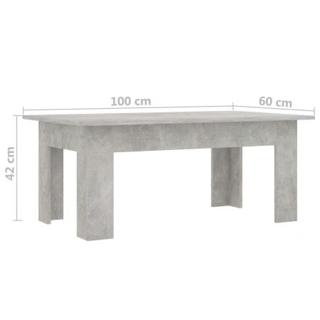 Masuta de cafea, gri beton, 100 x 60 x 42 cm