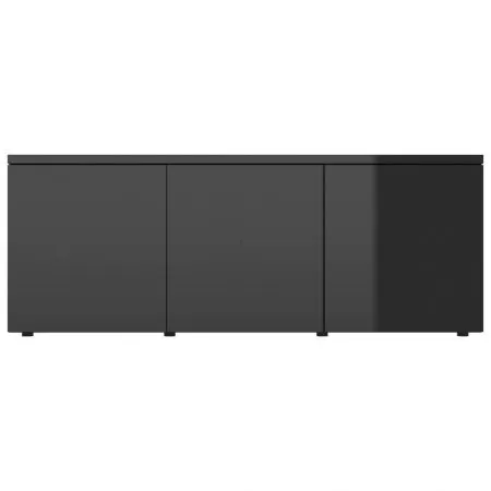 Comoda TV, negru lucios, 80 x 34 x 30 cm