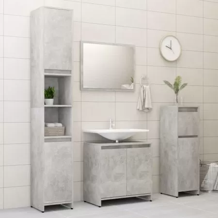 Dulap de baie, gri beton