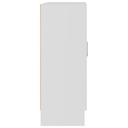 Dulap cu vitrină, alb, 82.5 x 30.5 x 80 cm, PAL