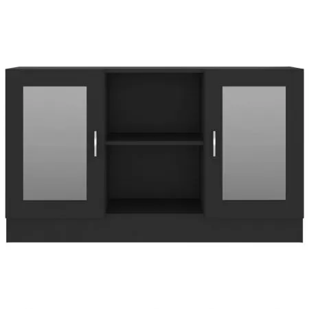 Dulap cu vitrina, negru, 120 x 30.5 x 70 cm