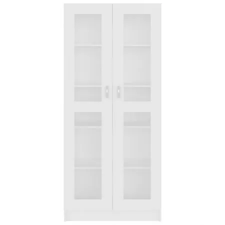Dulap cu vitrina, alb, 82.5 x 30.5 x 185.5 cm