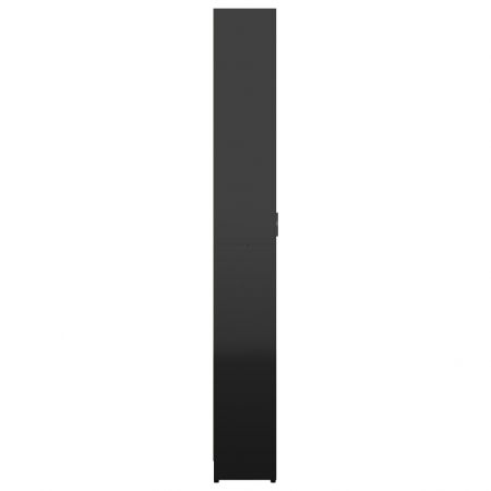 Șifonier de hol, negru extralucios, 55 x 25 x 189 cm, PAL