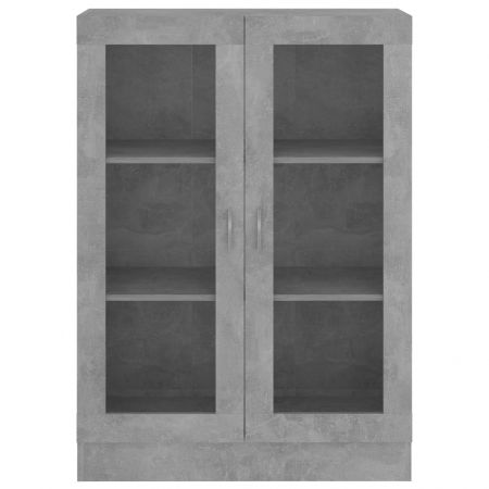 Dulap cu vitrină, gri beton, 82.5 x 30.5 x 115 cm, PAL