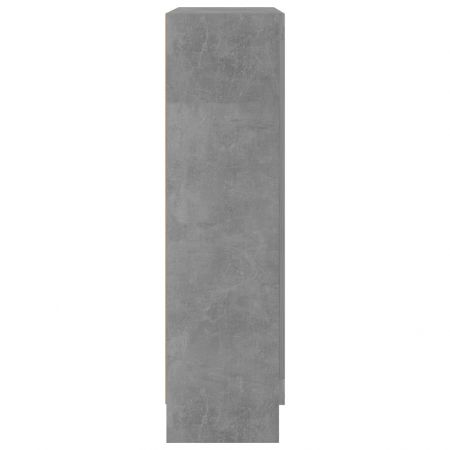 Dulap cu vitrină, gri beton, 82.5 x 30.5 x 115 cm, PAL