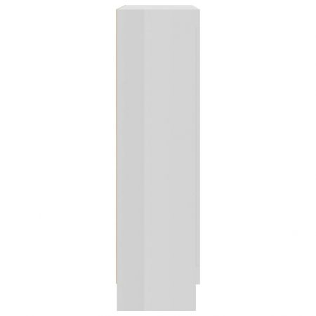 Dulap cu vitrină, alb extralucios, 82.5 x 30.5 x 115 cm, PAL