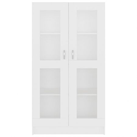 Dulap cu vitrină, alb, 82.5 x 30.5 x 150 cm, PAL