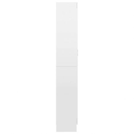 Dulap cu vitrină, alb extralucios, 82.5 x 30.5 x 185.5 cm, PAL