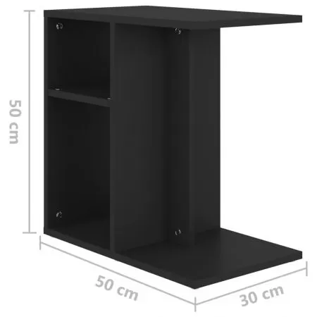 Masa laterala, negru, 30 x 50 cm