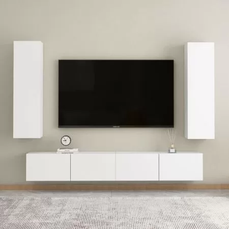 Comoda TV, alb, 30.5 x 30 x 110 cm