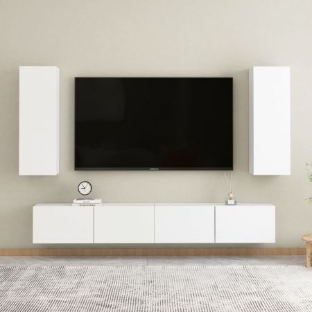 Comoda TV, alb, 30.5 x 30 x 90 cm