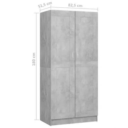 Șifonier, gri beton, 82,5x51,5x180 cm PAL
