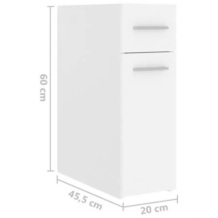 Dulap de farmacie, alb, 20 x 45.5 x 60 cm