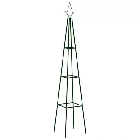  Suporturi plante grădină 2 buc. verde închis 35x35x195 cm fier 