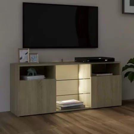 Comoda TV cu lumini LED, stejar sonoma, 120 x 30 x 50 cm