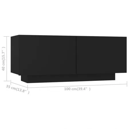 Comoda TV, negru, 100 x 35 x 40 cm