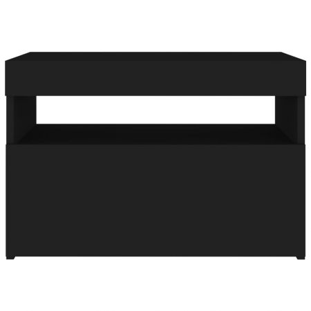 Comoda TV cu lumini LED, negru, 60 x 35 x 40 cm