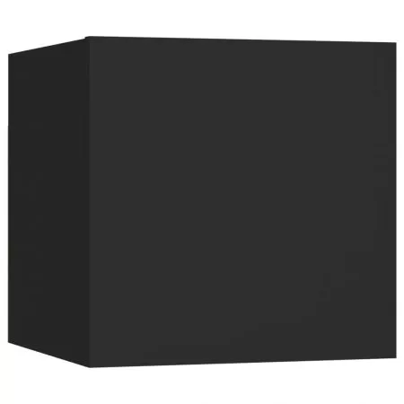 Set 2 bucati dulapuri tv montaj pe perete, negru, 30.5 x 30 x 30 cm