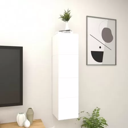 Set 4 bucati dulapuri tv montaj pe perete, alb, 30.5 x 30 x 30 cm