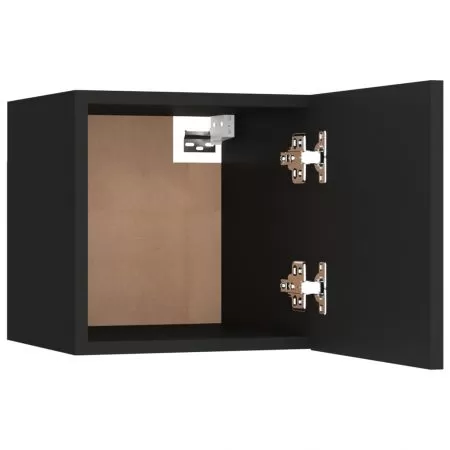 Set 2 bucati dulapuri tv montaj pe perete, negru, 30.5 x 30 x 30 cm