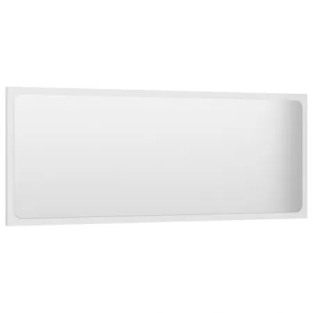 Oglinda de baie, alb lucios, 100 x 1.5 x 37 cm