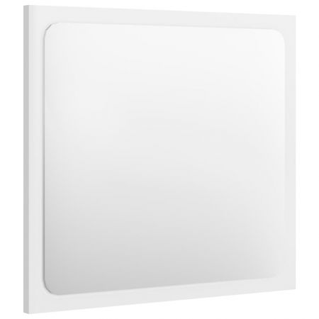 Oglinda de baie, alb lucios, 40 x 1.5 x 37 cm