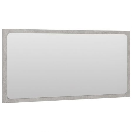 Oglinda de baie, gri beton, 80 x 1.5 x 37 cm
