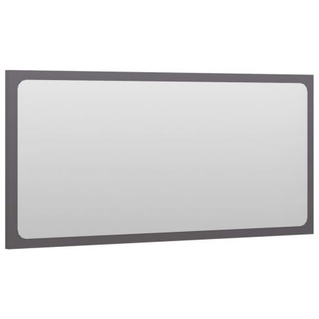 Oglinda de baie, gri lucios, 80 x 1.5 x 37 cm
