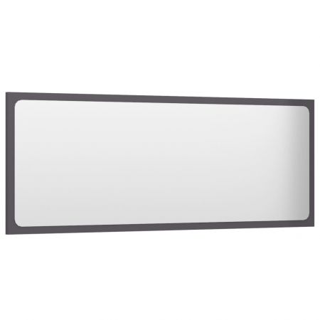 Oglinda de baie, gri lucios, 100 x 1.5 x 37 cm
