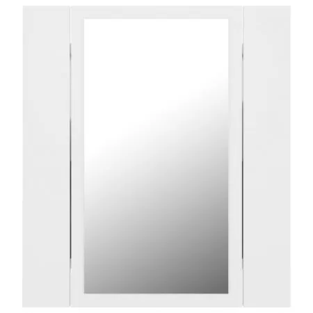 Dulap de baie cu oglinda & LED, alb