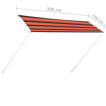Copertina retractabila, portocaliu si maro, 300 x 150 cm