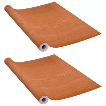 Folii de ușă autoadezive, 2 buc, stejar deschis, 210x90 cm, PVC