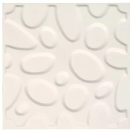 Set 12 bucati panouri de perete 3d, alb, 50 cm
