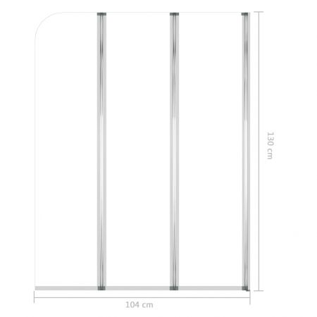 Paravane de baie 2 buc. 104x130cm sticla securizata transparent, , 104 x 130 cm
