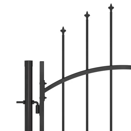 Poarta de gradina, negru, 1 x 2.5 m