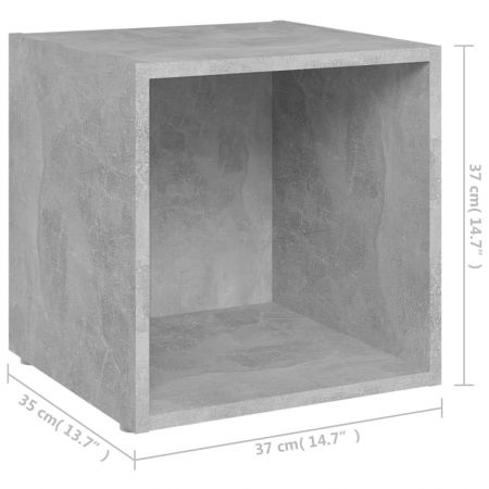 Set 4 bucati comode tv, gri beton, 37 x 35 x 37 cm