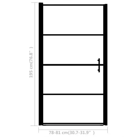 Ușă de duș, negru, 81 x 195 cm, sticlă securizată mată