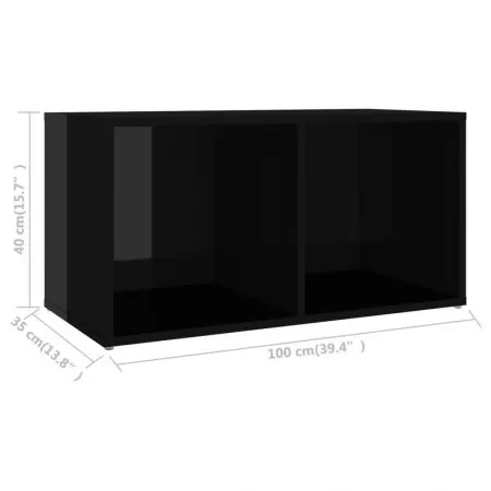 Comoda TV, negru lucios, 72 x 35 x 36.5 cm