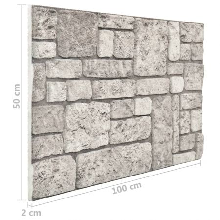 Set 11 bucati panouri de perete 3d, gri, 50 cm